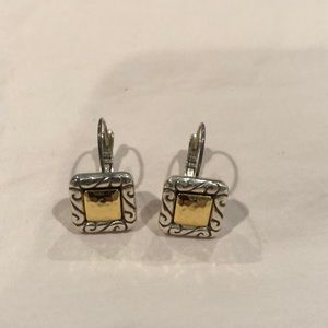 Brighton silver and gold drop earrings